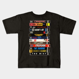 Stephen King VHS Movies Stack Kids T-Shirt